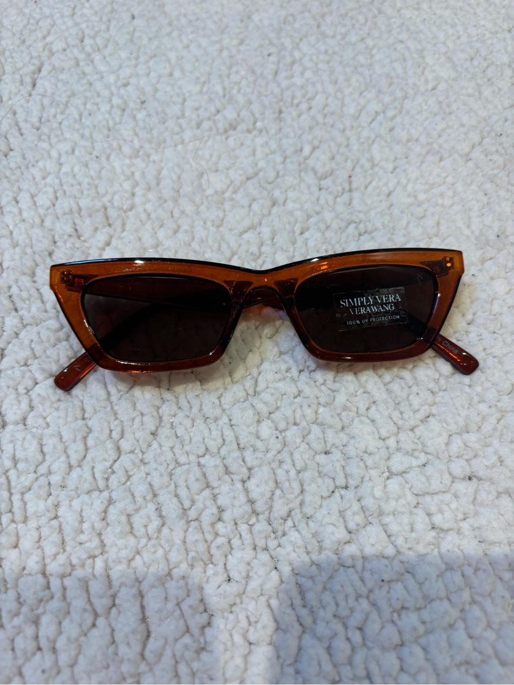 Simply Vera Vera Wang Women's Brown Tortoiseshell Cat Eye Sunglasses